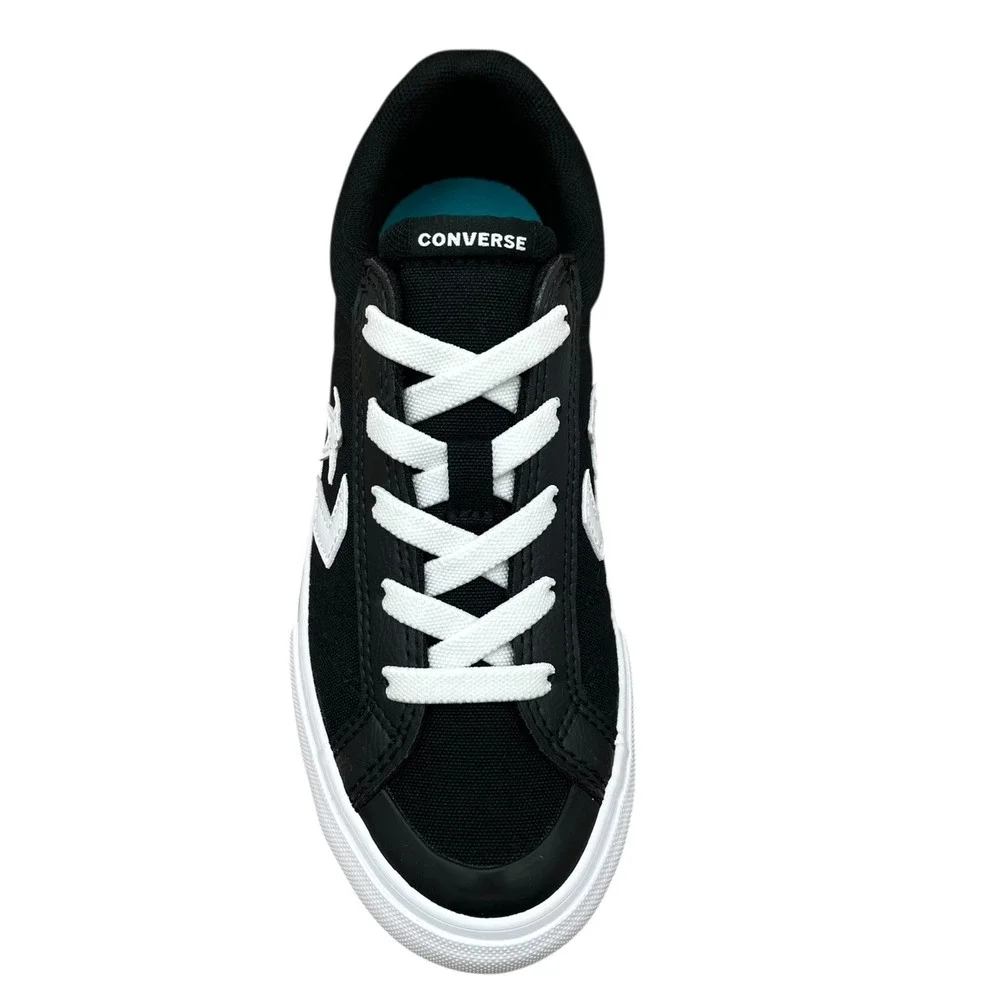 Converse Youth Boys Slip-on Skate Sneaker Size 2 Black-White Canvas Casual Shoes